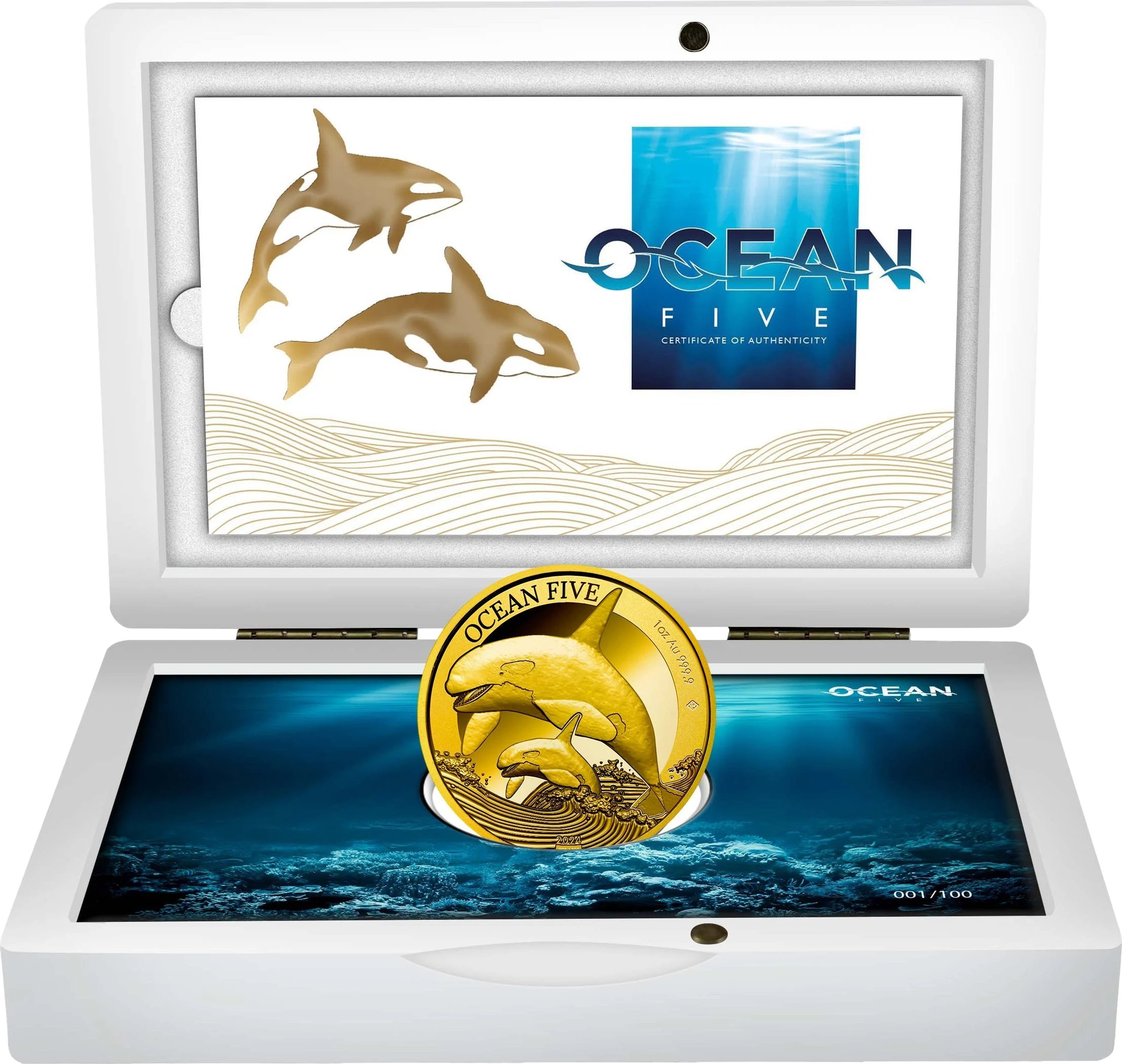 1 Unze Gold Ocean Five Orca 2024 PP (Auflage: 100 | Polierte Platte ...